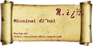 Micsinai Ábel névjegykártya