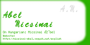 abel micsinai business card